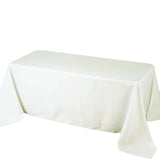 90x132inch Ivory Fire Retardant Tablecloth, Seamless Premium Polyester Rectangular Table Cover