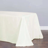 90x132inch Ivory Fire Retardant Tablecloth, Seamless Premium Polyester Rectangular Table Cover