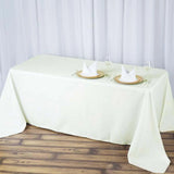 90x132inch Ivory Fire Retardant Tablecloth, Seamless Premium Polyester Rectangular Table Cover