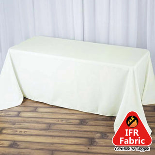 <h3 style="margin-left:0px;"><strong>Ivory Premium Polyester Rectangle Tablecloth</strong>