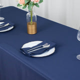 90x132inch Navy Blue Fire Retardant Tablecloth, Seamless Premium Polyester Rectangular Table Cover