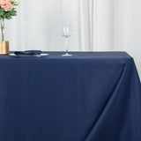 90x132inch Navy Blue Fire Retardant Tablecloth, Seamless Premium Polyester Rectangular Table Cover