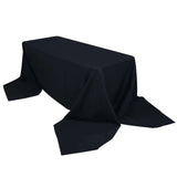 90x156inch Black Fire Retardant Tablecloth, Seamless Premium Polyester Rectangular Table Cover