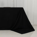 90x156inch Black Fire Retardant Tablecloth, Seamless Premium Polyester Rectangular Table Cover