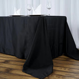 90x156inch Black Fire Retardant Tablecloth, Seamless Premium Polyester Rectangular Table Cover