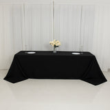 90x156inch Black Fire Retardant Tablecloth, Seamless Premium Polyester Rectangular Table Cover