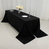 90x156inch Black Fire Retardant Tablecloth, Seamless Premium Polyester Rectangular Table Cover