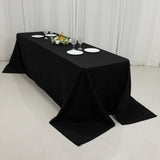 90x156inch Black Fire Retardant Tablecloth, Seamless Premium Polyester Rectangular Table Cover