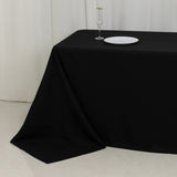 90x156inch Black Fire Retardant Tablecloth, Seamless Premium Polyester Rectangular Table Cover