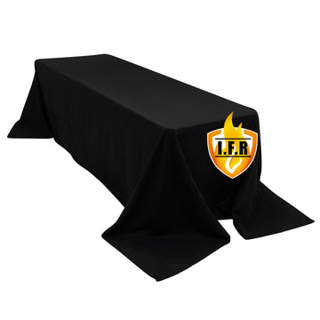 Fire Retardant Premium Polyester 90"x156" Rectangular Tablecloth Black - High-Performance Seamless Table Cover