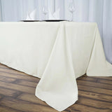 90x156inch Ivory Fire Retardant Tablecloth, Seamless Premium Polyester Rectangular Table Cover