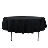 90" Fire Retardant Black Tablecloth Premium Polyester Round Table Cover