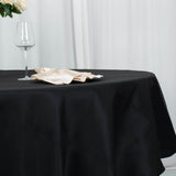 90" Fire Retardant Black Tablecloth Premium Polyester Round Table Cover