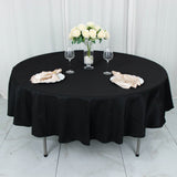 90" Fire Retardant Black Tablecloth Premium Polyester Round Table Cover