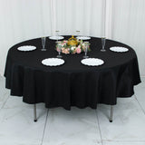 90" Fire Retardant Black Tablecloth Premium Polyester Round Table Cover