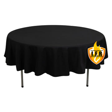 Fire Retardant Premium Polyester 90" Round Tablecloth Black - High-Performance Table Cover