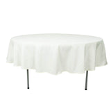 90" Fire Retardant Ivory Tablecloth Premium Polyester Round Table Cover