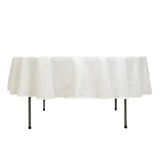 90" Fire Retardant Ivory Tablecloth Premium Polyester Round Table Cover