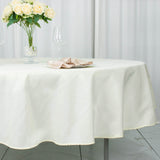 90" Fire Retardant Ivory Tablecloth Premium Polyester Round Table Cover