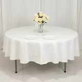 90" Fire Retardant Ivory Tablecloth Premium Polyester Round Table Cover