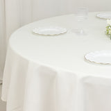 90" Fire Retardant Ivory Tablecloth Premium Polyester Round Table Cover