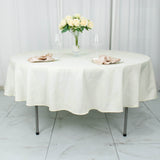 90" Fire Retardant Ivory Tablecloth Premium Polyester Round Table Cover