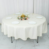 90" Fire Retardant Ivory Tablecloth Premium Polyester Round Table Cover