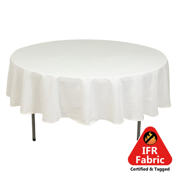 Fire Retardant Premium Polyester 90" Round Tablecloth Ivory - High-Performance Table Cover