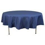 90" Fire Retardant Navy Blue Tablecloth Premium Polyester Round Table Cover