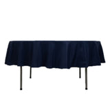 90" Fire Retardant Navy Blue Tablecloth Premium Polyester Round Table Cover