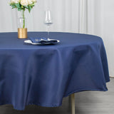 90" Fire Retardant Navy Blue Tablecloth Premium Polyester Round Table Cover