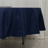 90" Fire Retardant Navy Blue Tablecloth Premium Polyester Round Table Cover