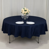 90" Fire Retardant Navy Blue Tablecloth Premium Polyester Round Table Cover