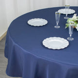 90" Fire Retardant Navy Blue Tablecloth Premium Polyester Round Table Cover