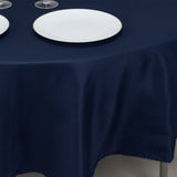 90" Fire Retardant Navy Blue Tablecloth Premium Polyester Round Table Cover