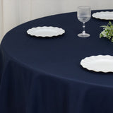 90" Fire Retardant Navy Blue Tablecloth Premium Polyester Round Table Cover