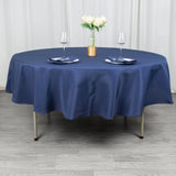 90" Fire Retardant Navy Blue Tablecloth Premium Polyester Round Table Cover