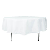 90" Fire Retardant White Tablecloth Premium Polyester Round Table Cover