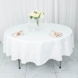 90" Fire Retardant White Tablecloth Premium Polyester Round Table Cover