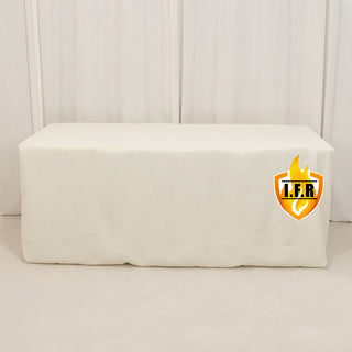 <h3 style="margin-left:0px;"><strong>Fitted Fire Retardant Ivory Tablecloth 6ft</strong>