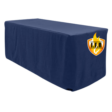 Fire Retardant Premium Polyester 6ft Rectangular Tablecloth Navy Blue Fitted High-Performance Table Cover