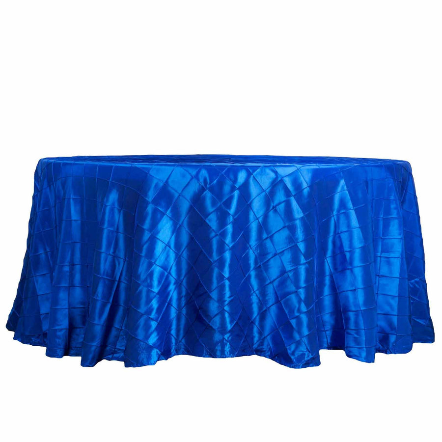 108 Royal Blue Round Pintuck Tablecloth#whtbkgd