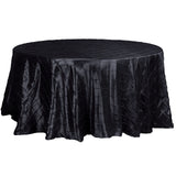 120" Black Pintuck Round Tablecloth#whtbkgd