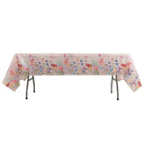 5 Pack Blush Rectangle Disposable Tablecloths with Butterfly Floral Print, PVC Waterproof#whtbkgd