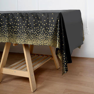 Durable and Reliable Black Gold Confetti Dots Tablecloth