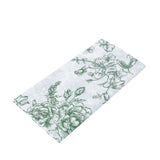 Folded floral table runner on white background