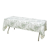 Floral printed tablecloth on a folding table
