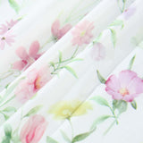 5 Pack White Green Summer Floral Rectangle Plastic Table Covers, PVC Waterproof Disposable