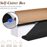 Black Plastic Tablecloth Roll in A Cut-to-Size Box with Slide Cutter, Cuts Up to 36 Rectangle 8 Feet