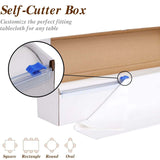 White Plastic Tablecloth Roll in A Cut-to-Size Box with Slide Cutter, Cuts Up to 36 Rectangle 8 Feet